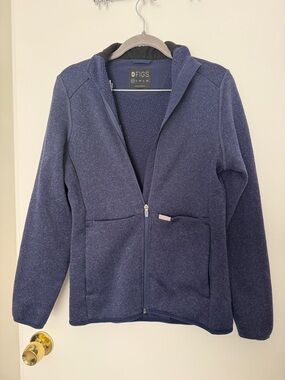 Figs On-Shift sweater knit jacket navy